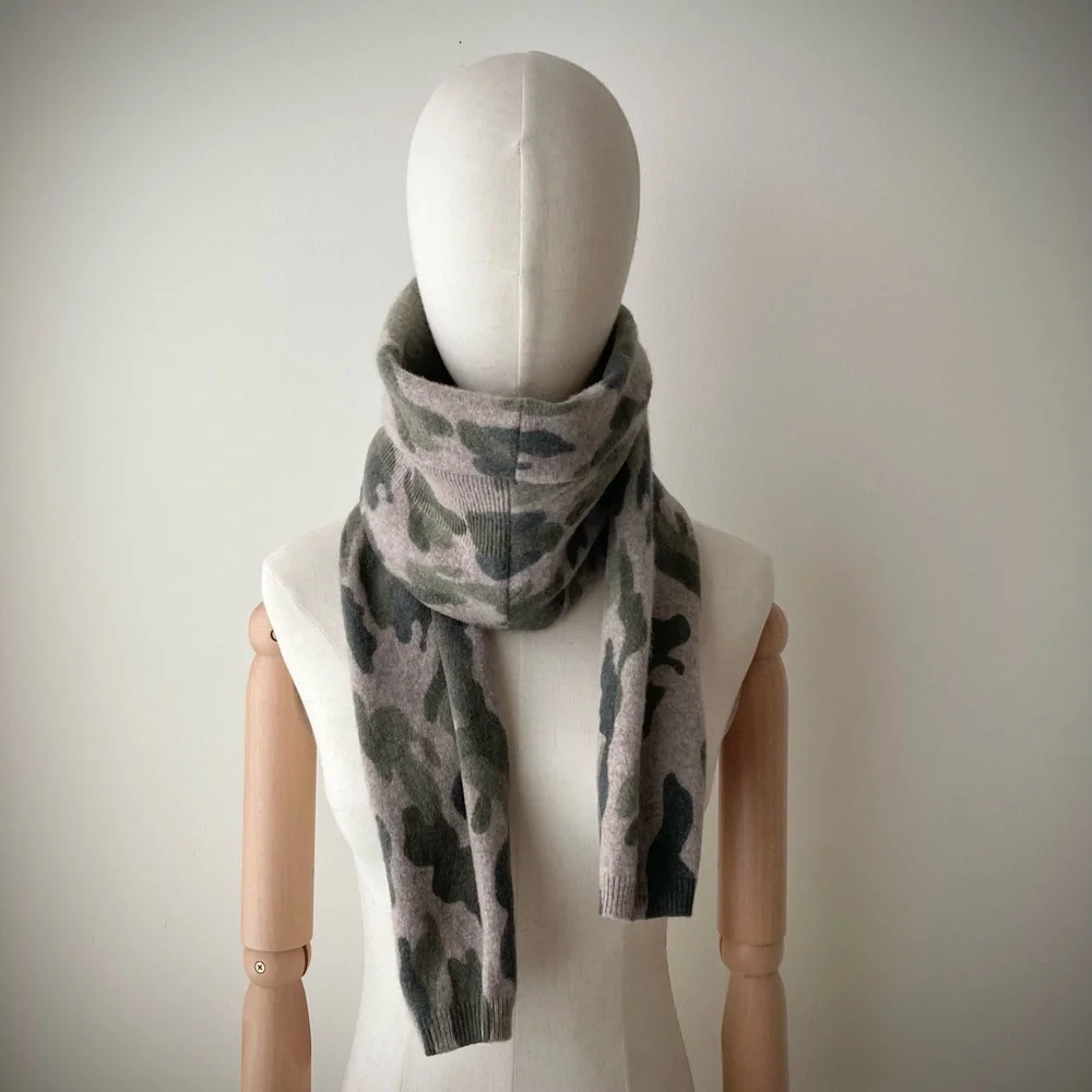 joodito 100% cashmere sweater wrap boro snake scarf camouflage neck warmer camo